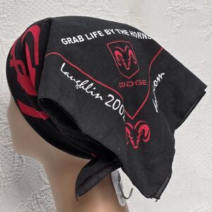 Y2K Ford Laughlin Ram Black Red Bandana Sturgis Biker Life Easy Rider